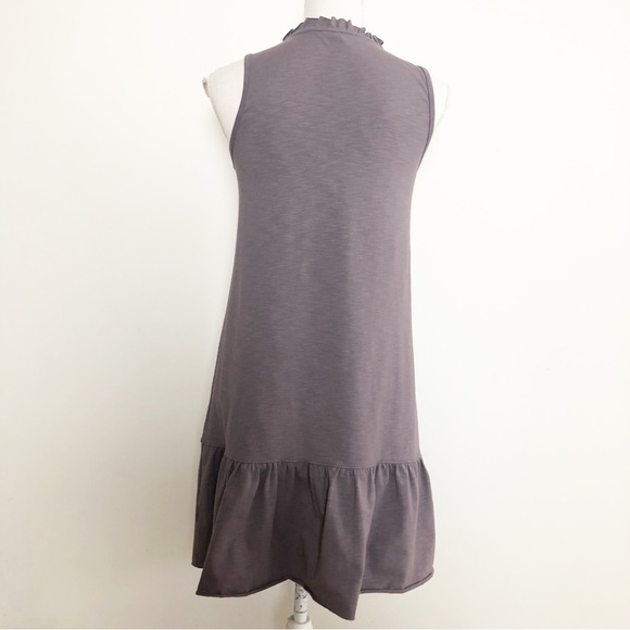 ANTHROPOLOGIE LILLA | P Gray Sleeveless Tank Ruffle Peplum Mini Dress Size XS - Picture 4 of 12